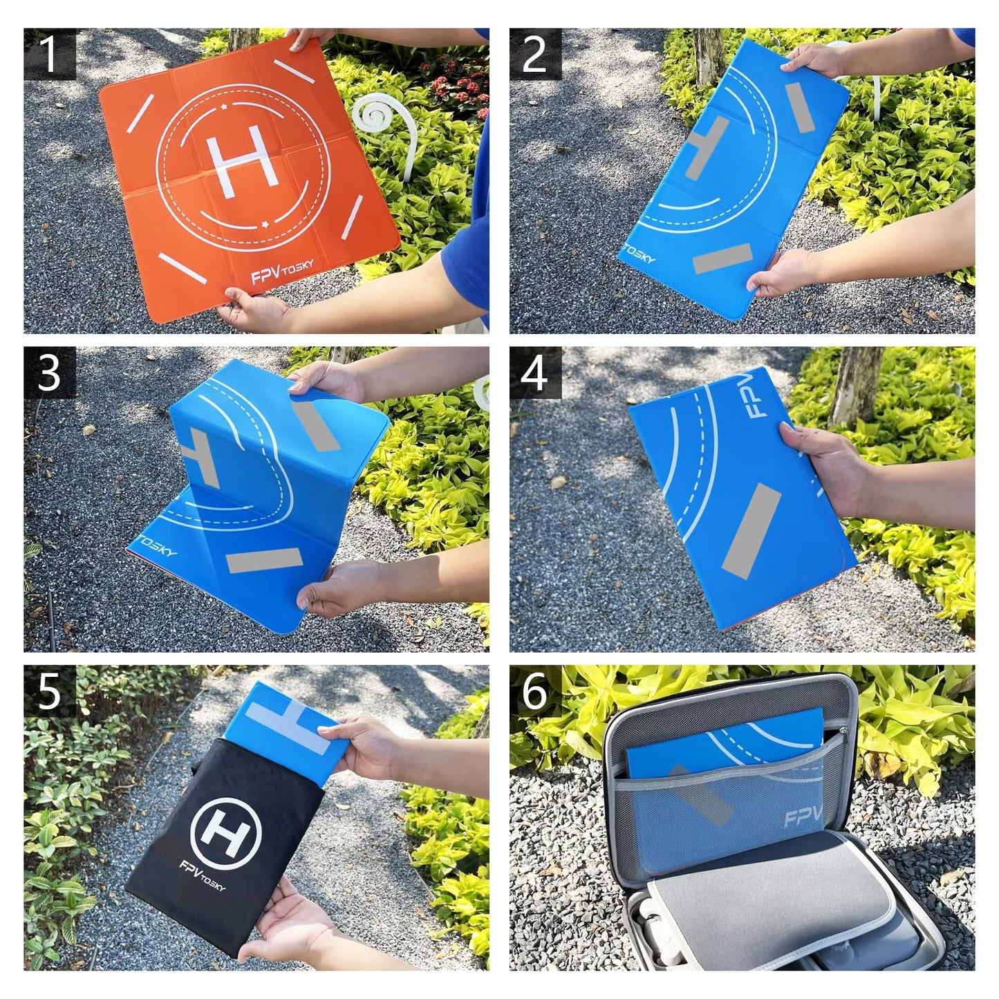 FPVtosky Weighted Drone Landing Pad, Universal 20"(51cm) Fast-fold Double Sided Waterproof Landig Pad Weighted for DJI Mini 3 Pro/Mini 2 /Mini 3/ Mavic 3 / Air 3/Avata/FPV/Phantom Drones etc