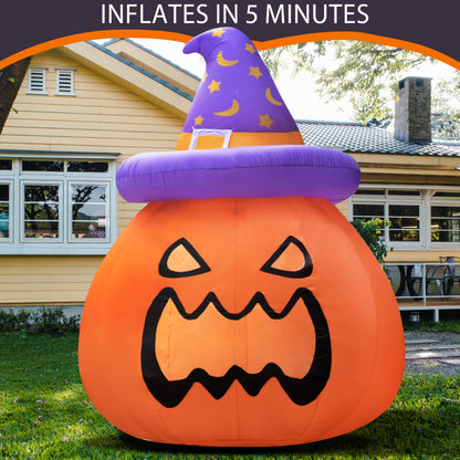 New 10FT Giant Halloween Inflatables Large Pumpkin with Interior Space for Play Blowup Yard Decor with LED Lights Lighted Lawn Outdoor Game Holiday Decorations