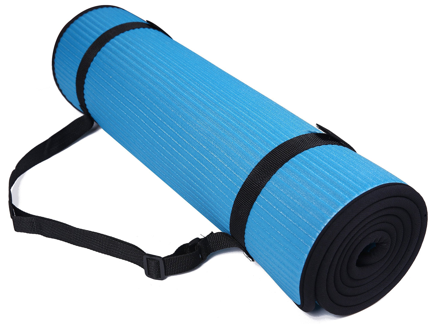 Fitvids All-Purpose 2/5-Inch (10mm) Extra Thick High Density Anti-Slip Exercise Pilates Yoga Mat with Carrying Strap, Multiple Colors