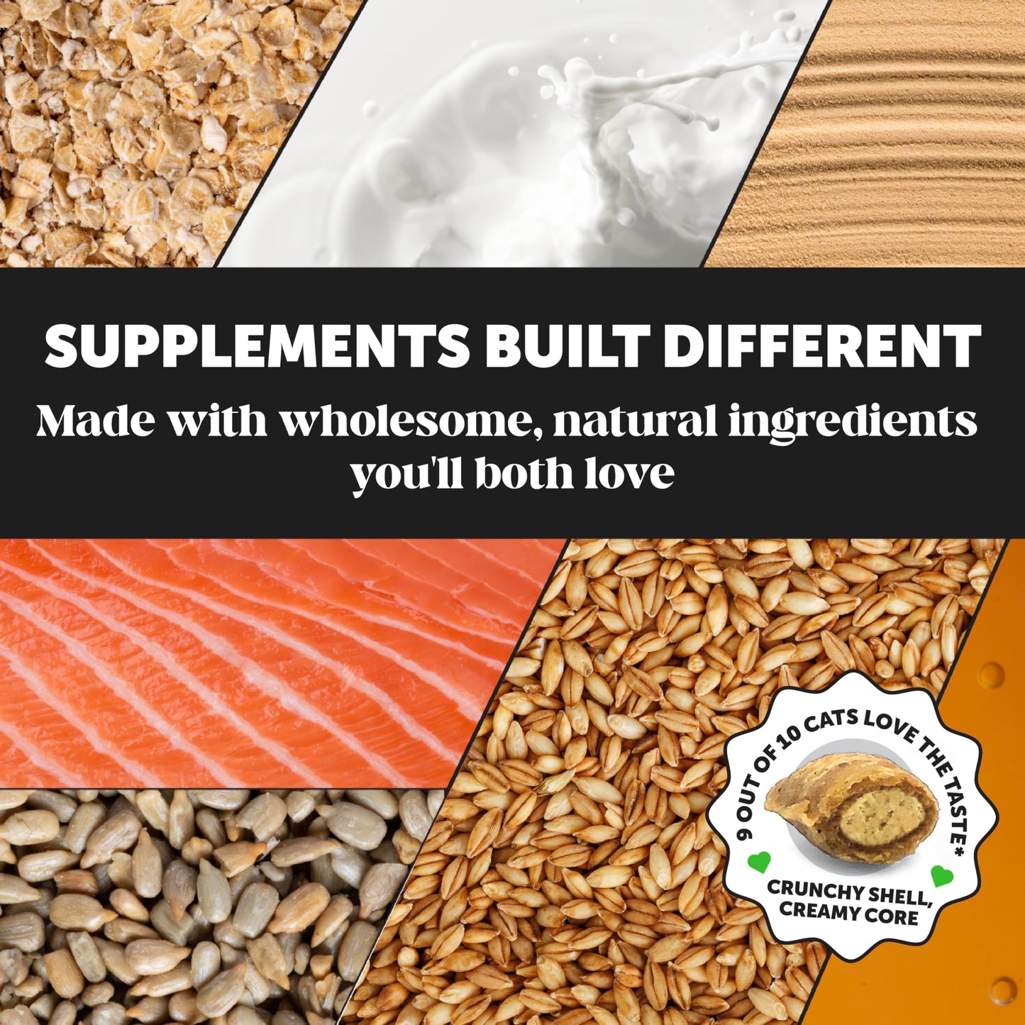 Cat Hairball Support Crunchy & Creamy Chews, Hairball Remedy Cat Treats, Furball Treatment, Supports Skin & Coat, Digestion, Vitamins & Hairball Medicine, Chicken (90-Day Supply)