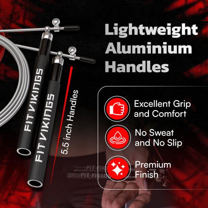 Jump Ropes for Fitness with 2 Jumping Rope Cables - Speed Jump Rope for Men and Women - Adjustable Skipping Rope - Speed Rope for CrossFit, Boxing, Exercise - Indoor and Outdoor Workout Essentials