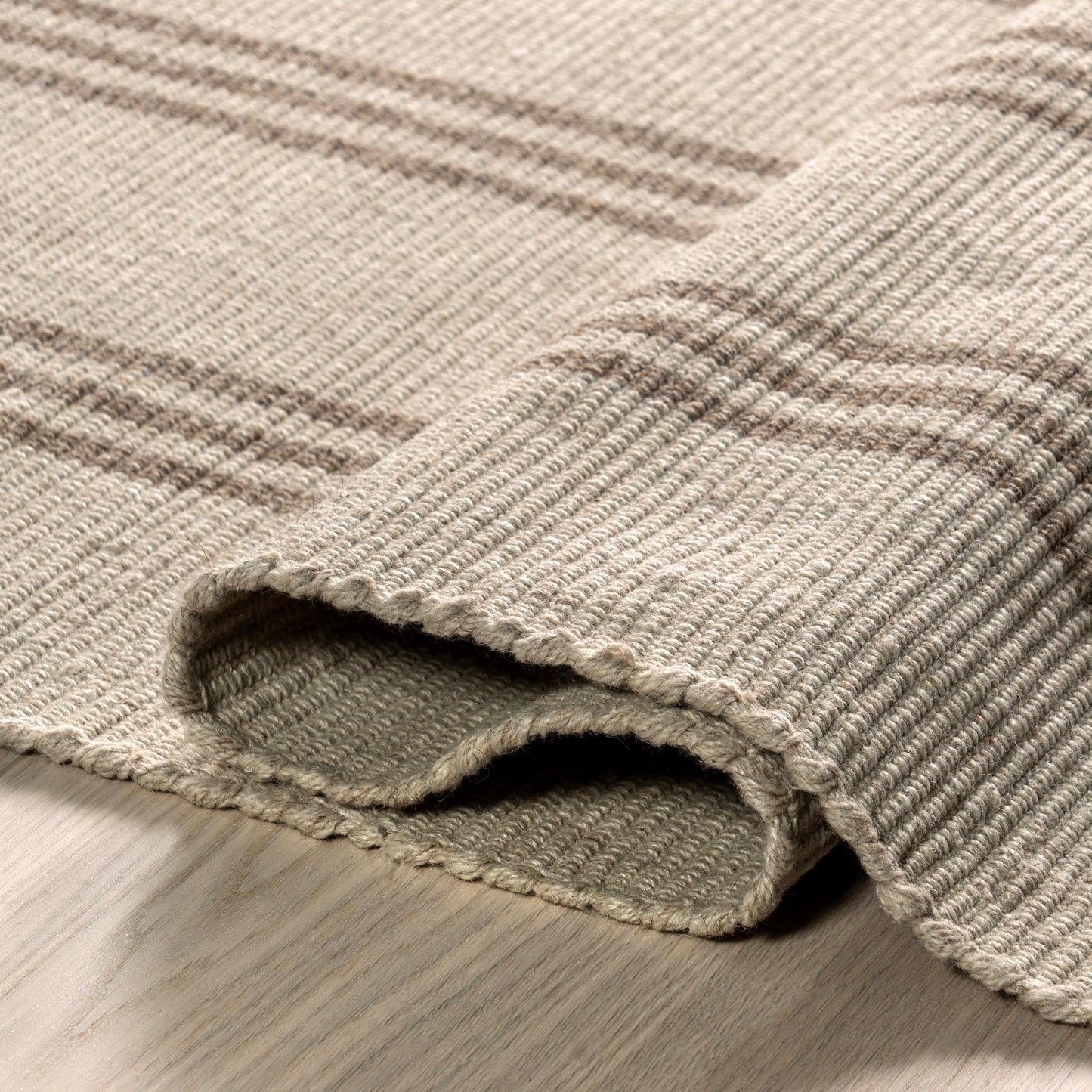 Rugs USA Hawthorn Ivory, 8'6" x 11'6", Handmade, Striped, Wool, Soft and Cozy, High Traffic, Stain Resistant, Easy Clean, Durable Area Rug for Bedroom, Living Room, Dining, Den, Foyer