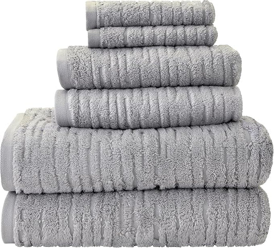 SKL Home CloudSoft 100% Cotton Luxury 6-Piece Towel Set, 600 GSM, Ultra Plush &