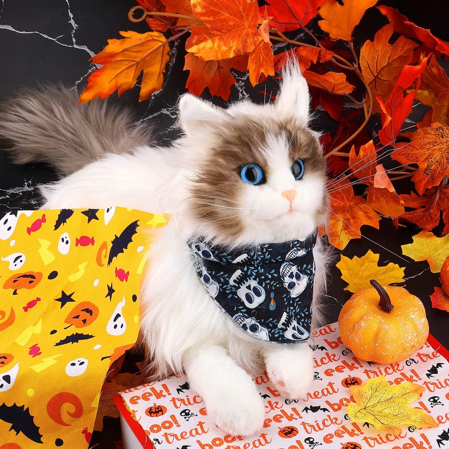 Luter 10pcs 10x10inch Halloween Theme Fabric, Halloween Fat Quarter Pure Cotton Fabric Bundle for DIY Decorations Sewing Crafts Festival Series Supplies Patchwork