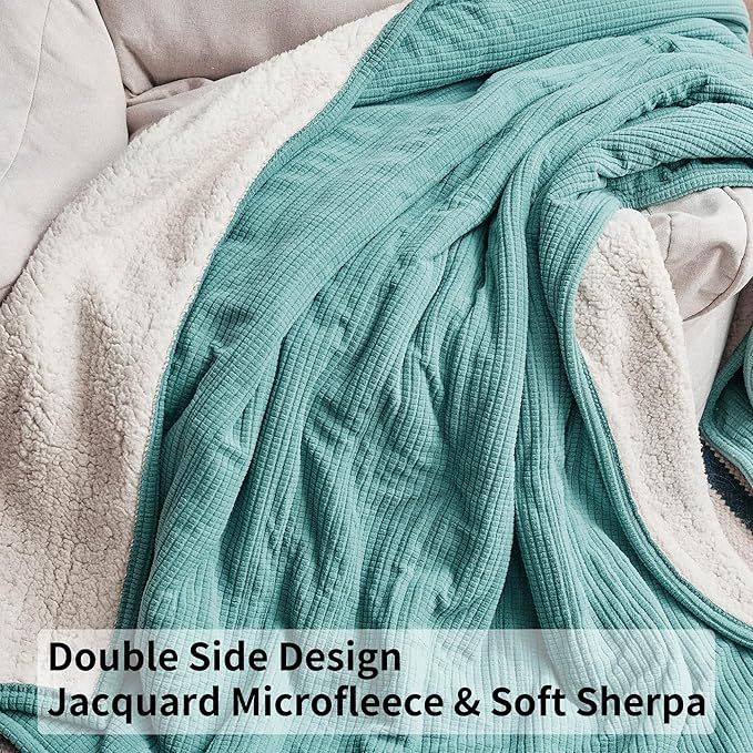 Heated Blanket Throw 50"x60", ETL & FCC Certified Electric Blanket with 3-Hour Timer Auto-Off & 5 Heating Levels, Overheat Protection, Machine Washable - Lake Green