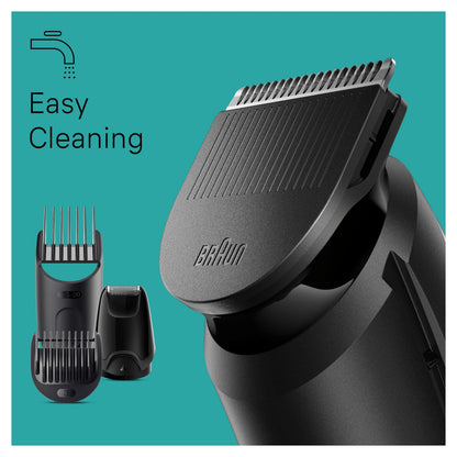 Braun 6-in1 All-in-One Style Kit Series 3, Male Grooming Kit with Beard Trimmer, Hair Clippers & Precision Trimmer, with Lifetime Sharp Blades, Gifts for Men, UK 2 Pin Plug, MGK3420, Black