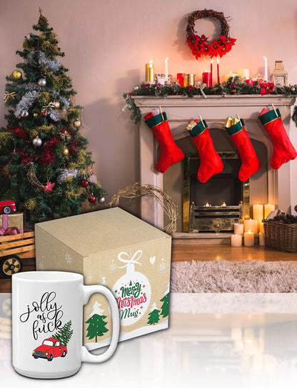 BLUE RIBBON Christmas, Funny Movie Mugs Gift from Family, Friends in Decorative Box 15 oz