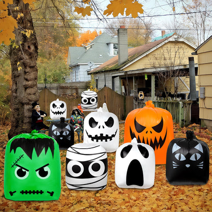 10 Pack Halloween Leaf Lawn Bags - Giant Pumpkin Lawn Bag with Twist Ties, Reusable Trash Bag for Outdoor Garden Decoration, Thanksgiving Fall Yard Decor