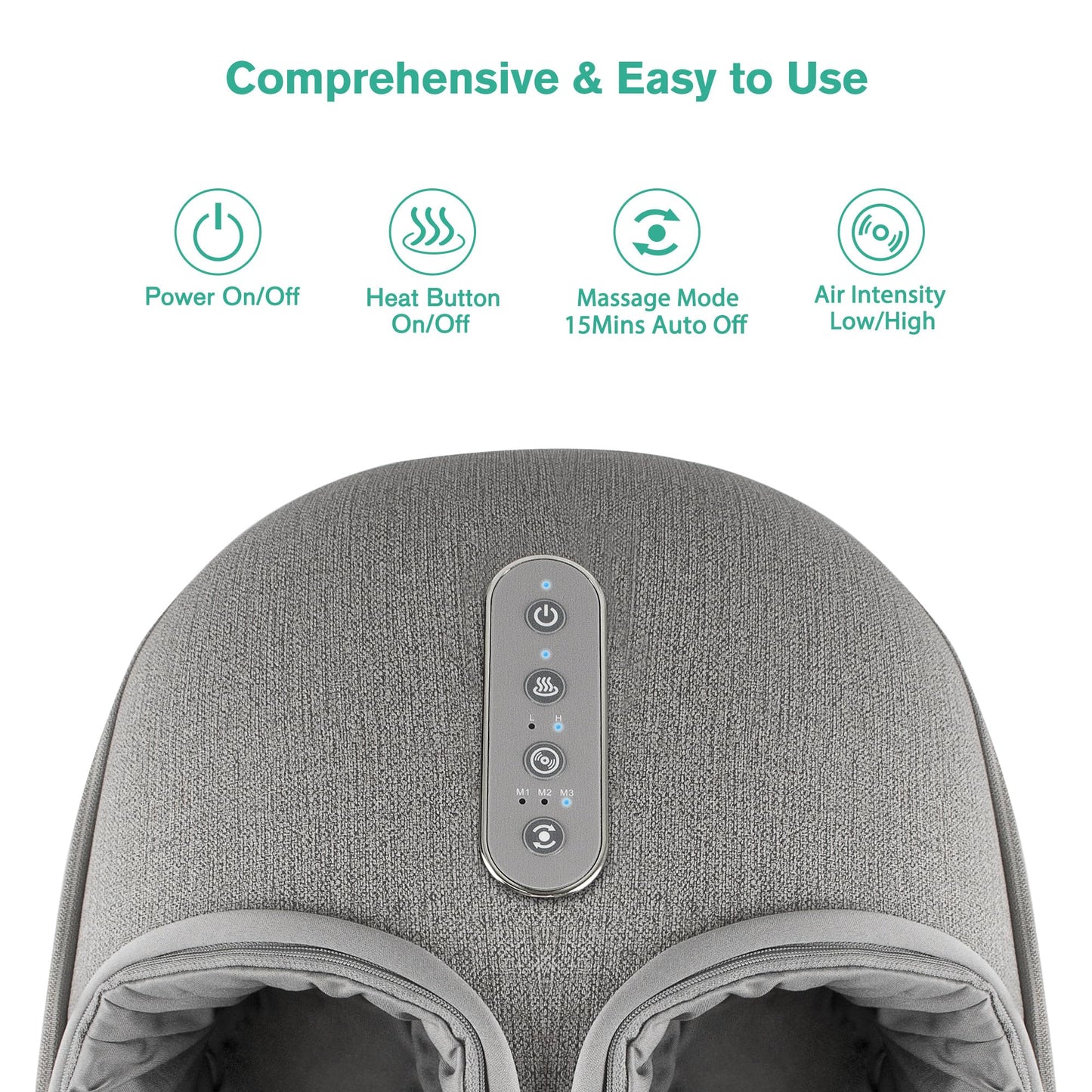 Medcursor Foot Massager Machine with Heat, Shiatsu Deep Kneading, Delivers Relief for Tired Muscles and Plantar, Multi-Level Settings & Adjustable Intensity for Home or Office Use, FSA HSA Eligible