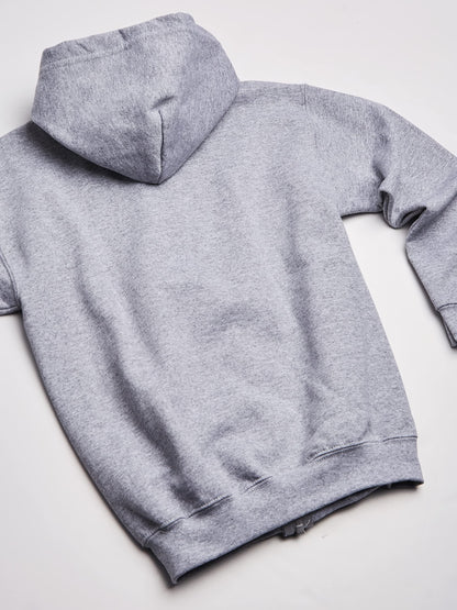 Gildan Youth Full Zip Hoodie Sweatshirt, Style G18600B, Sport Grey, Small