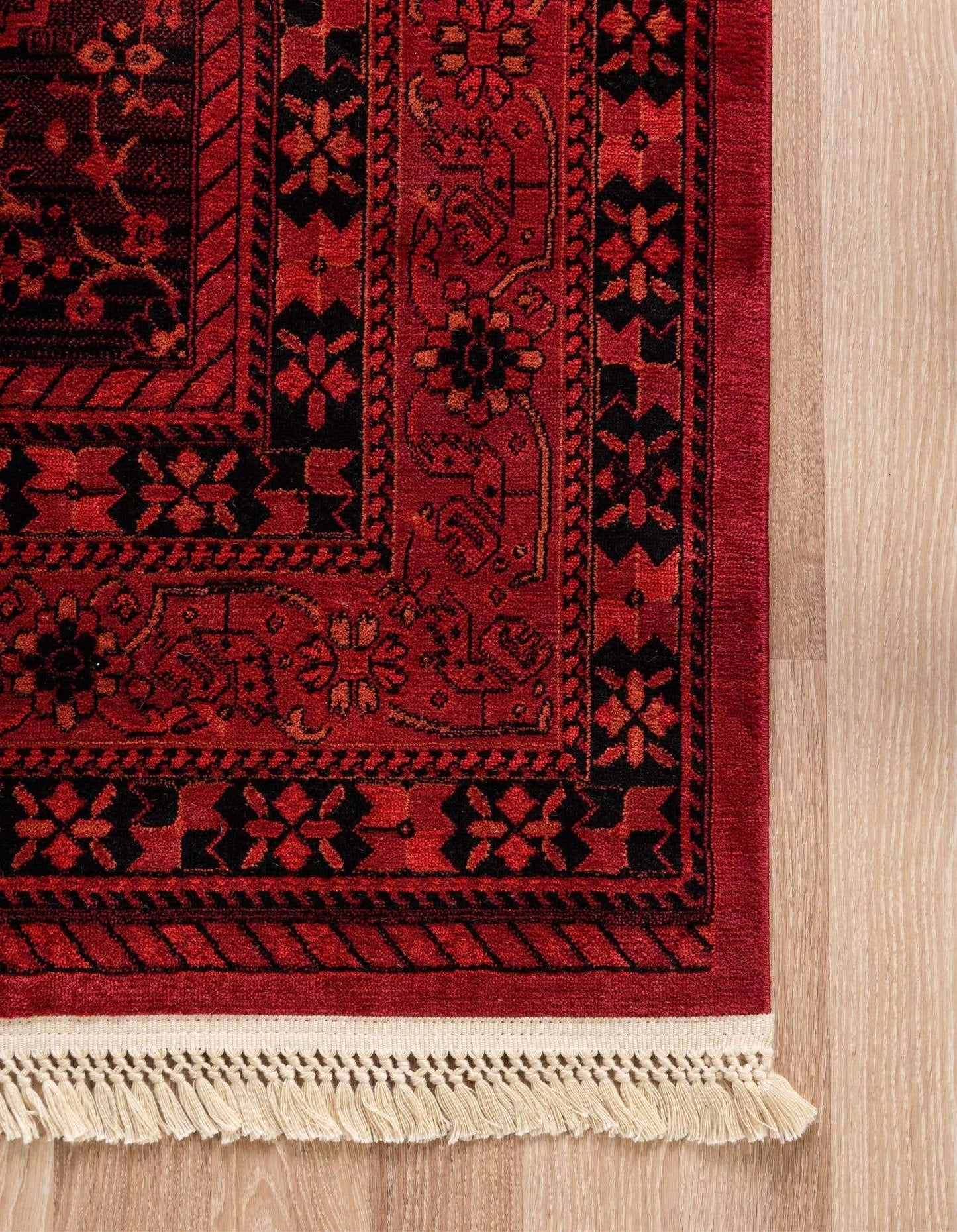 Unique Loom Tekke Collection Area Rug - Sheibani (5' 3" x 8' Rectangle, Red/ Black)