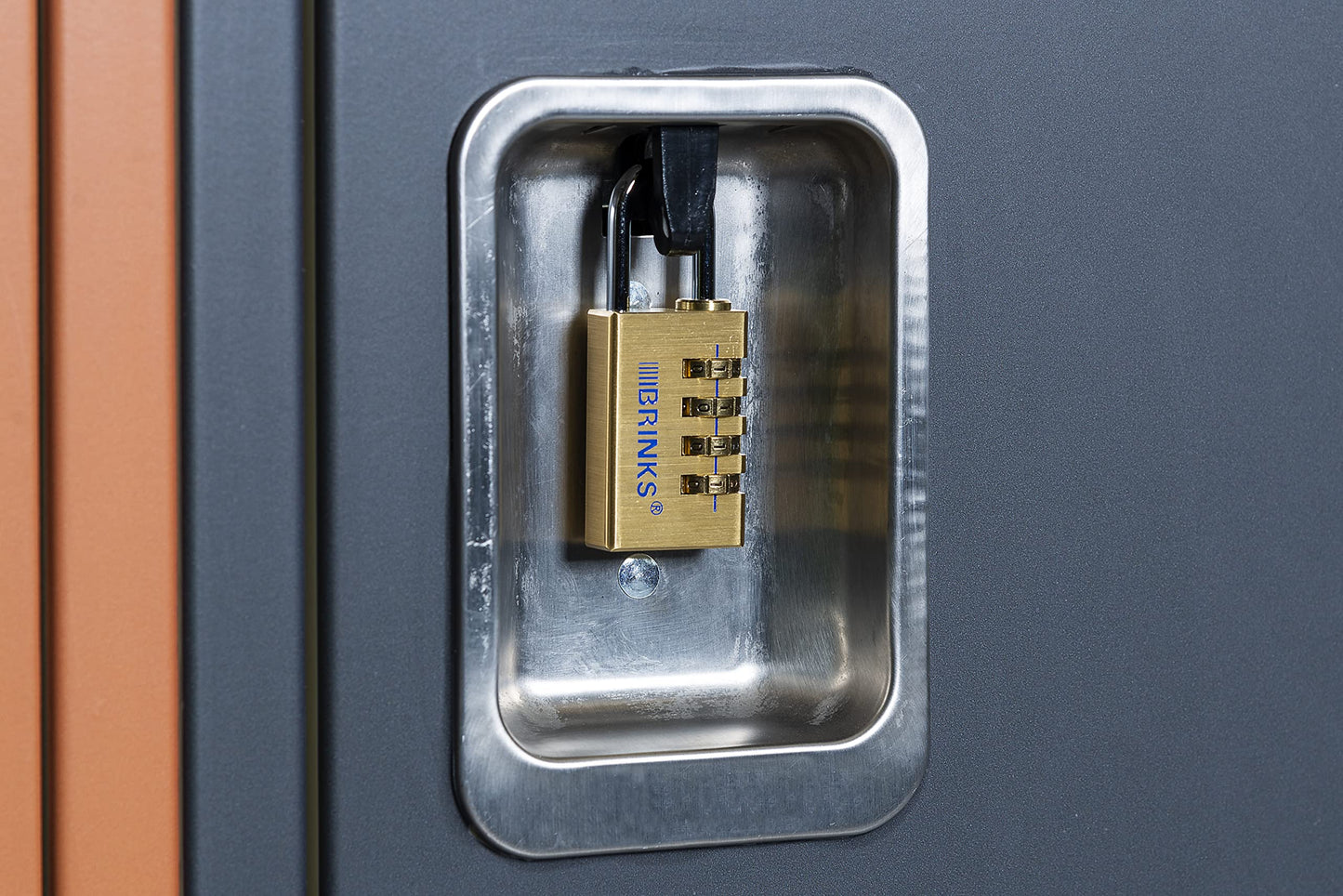 BRINKS - 30mm Solid Brass 4-Dial Resettable Padlock - Chrome Plated With Hardened Steel Shackle