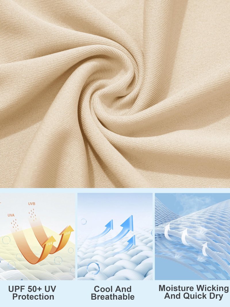 MAGCOMSEN Running T Shirts Women T Shirts for Women UPF 50+ Sun Protection Shirts for Women Long Sleeve Shirts Summer Shirts for Women Quick Dry Tee Light Apricot