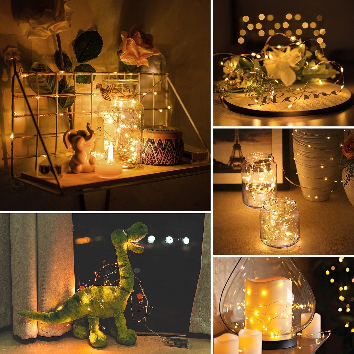 innotree 3 Pack Fairy Lights with Timer, Battery Copper Wire Fairy Lights 3M 30 LEDs Fairy Lights Christmas Battery Operated Waterproof Lights Bottle Decoration, Warm White