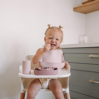 AVA + OLIVER Waterproof Silicone Bib Set with Adjustable Neck Closure - Durable Silicone Bibs for Babies - Set of 2 (Lavender)