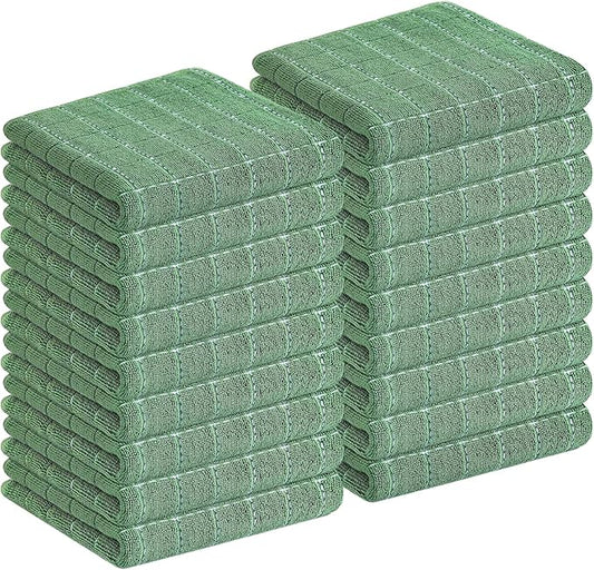 Homaxy 100% Cotton Terry Kitchen Towels, Checkered Designed, Soft and Super