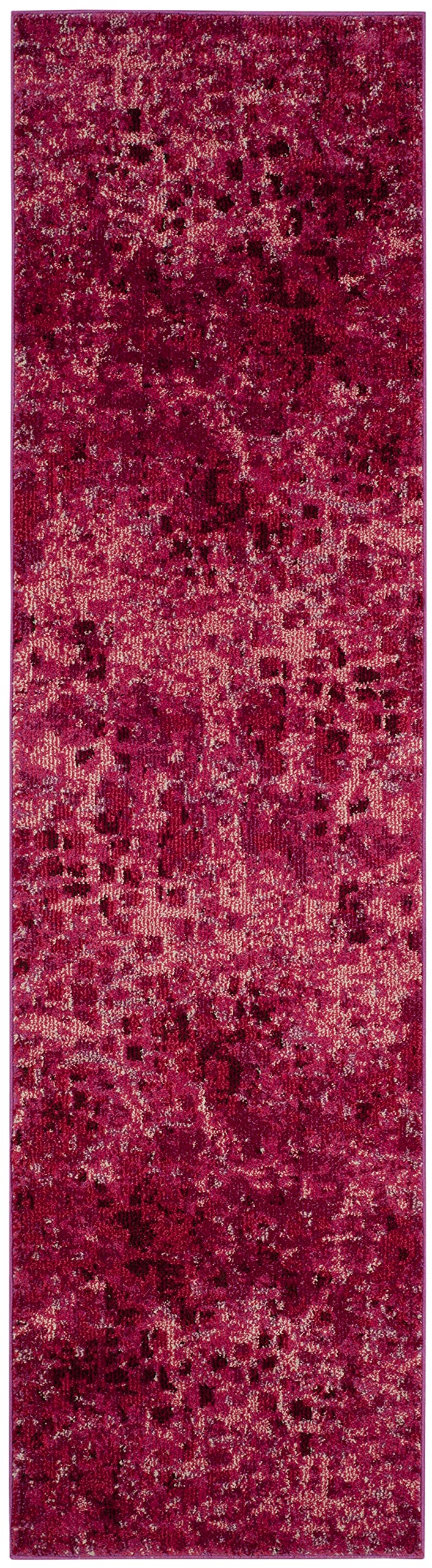 SAFAVIEH Monaco Collection Runner Rug - 2'2" x 8', Fuchsia, Boho Chic Abstract Watercolor Design, Non-Shedding & Easy Care, Ideal for High Traffic Areas in Living Room, Bedroom (MNC225F)