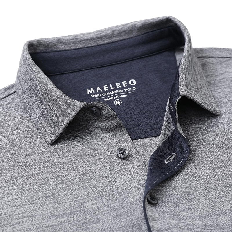 M MAELREG Mens Golf Shirt Short Sleeve Dry Fit Casual Moisture Wicking Performance Heather Collared Polo Shirt