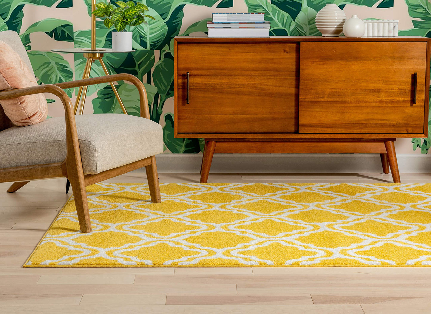 Well Woven Barclay Collection Sarouk Green 4x5 Area Rug - for Entryways, Small Bedrooms, Living Rooms