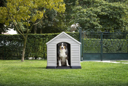 Chalet-Jardin Garden 12-921177 Kennel Dog PVC/Resin 95 x 99 x 99 cm beige/brown