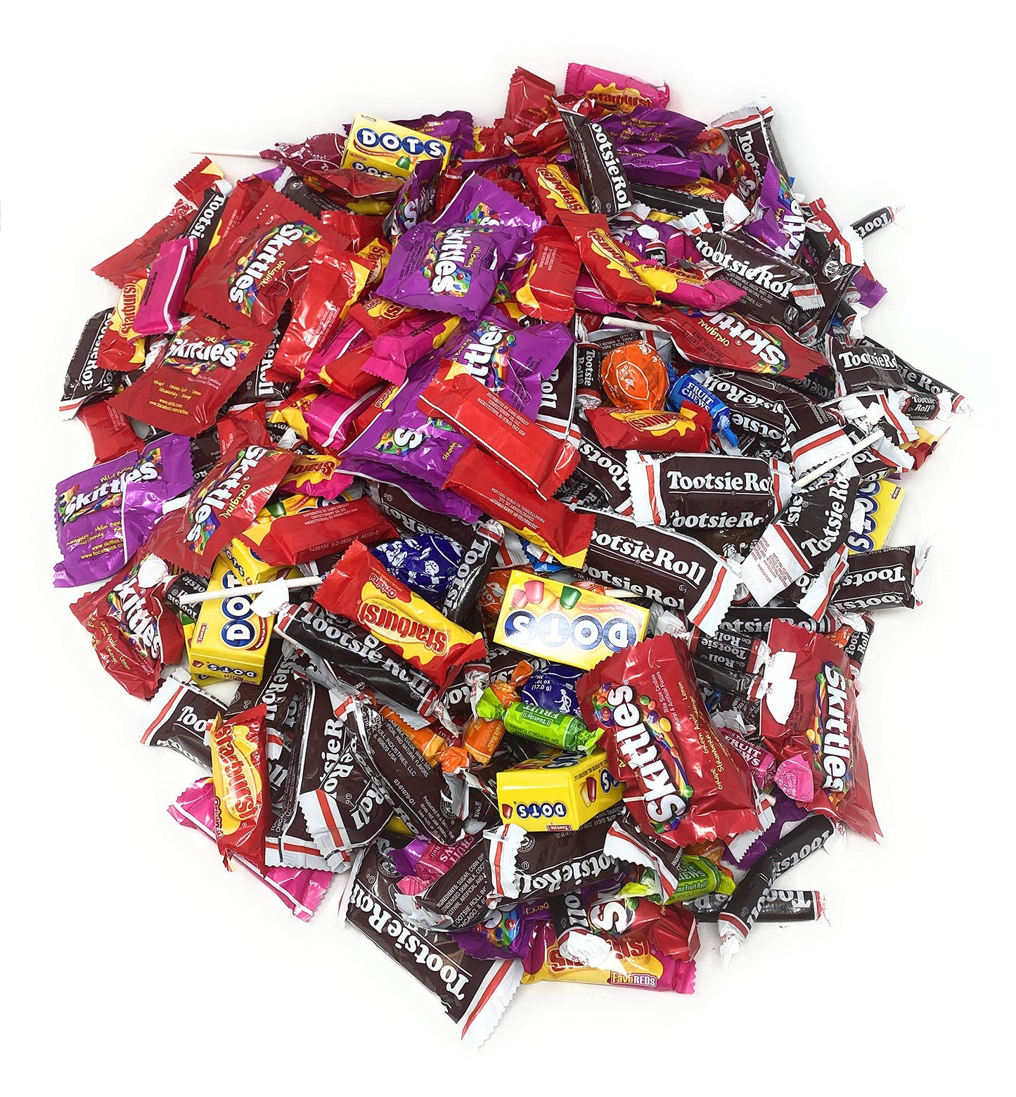 Assortit Holiday Special Bulk Candy Mix 11.25 Lb Starbursts FaveReds And Skittles Original And Wild Berry Tootsie Rolls Juniors Tootsie Snack Bars Tootsie Mini Dots Tootsie Pops Fruit Rolls 450+ Ct (180.4 Oz)