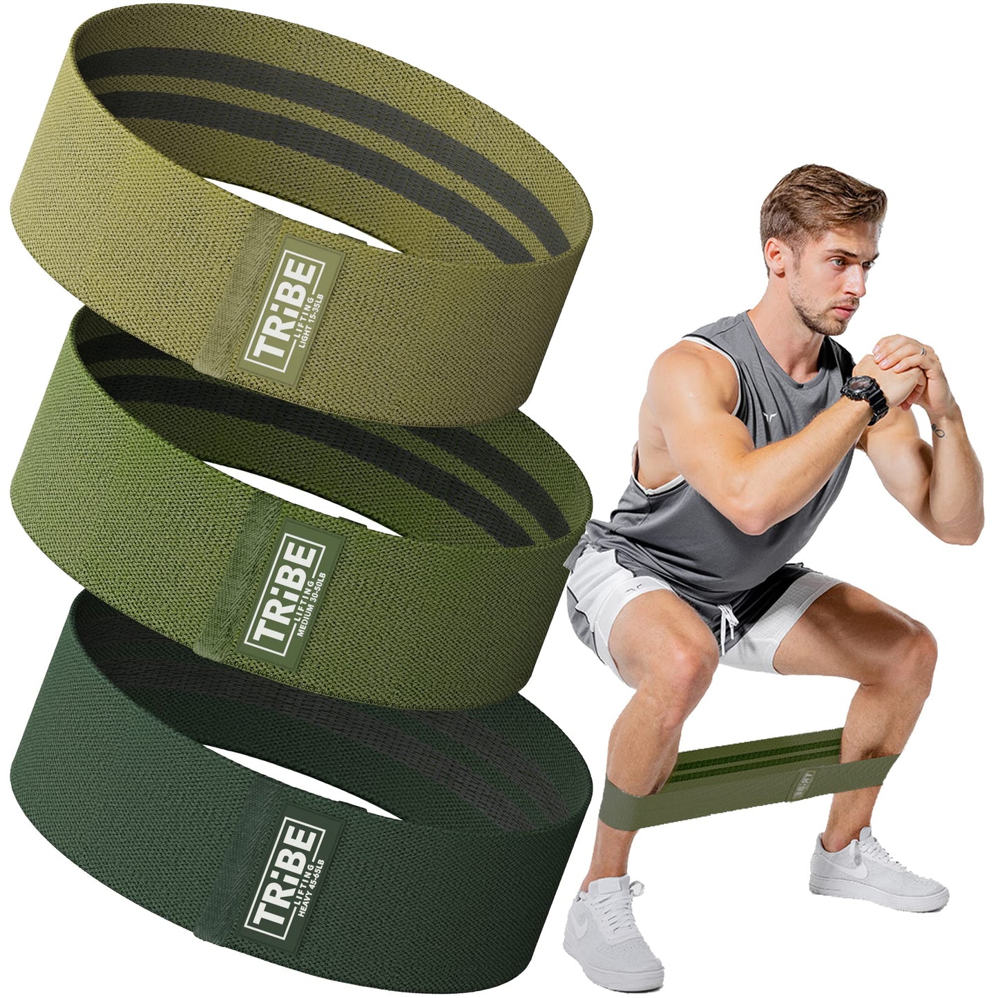 Fabric Resistance Bands for Working Out - Booty Bands for Women and Men - Exercise Bands Resistance Bands Set - Workout Bands Resistance Bands for Legs