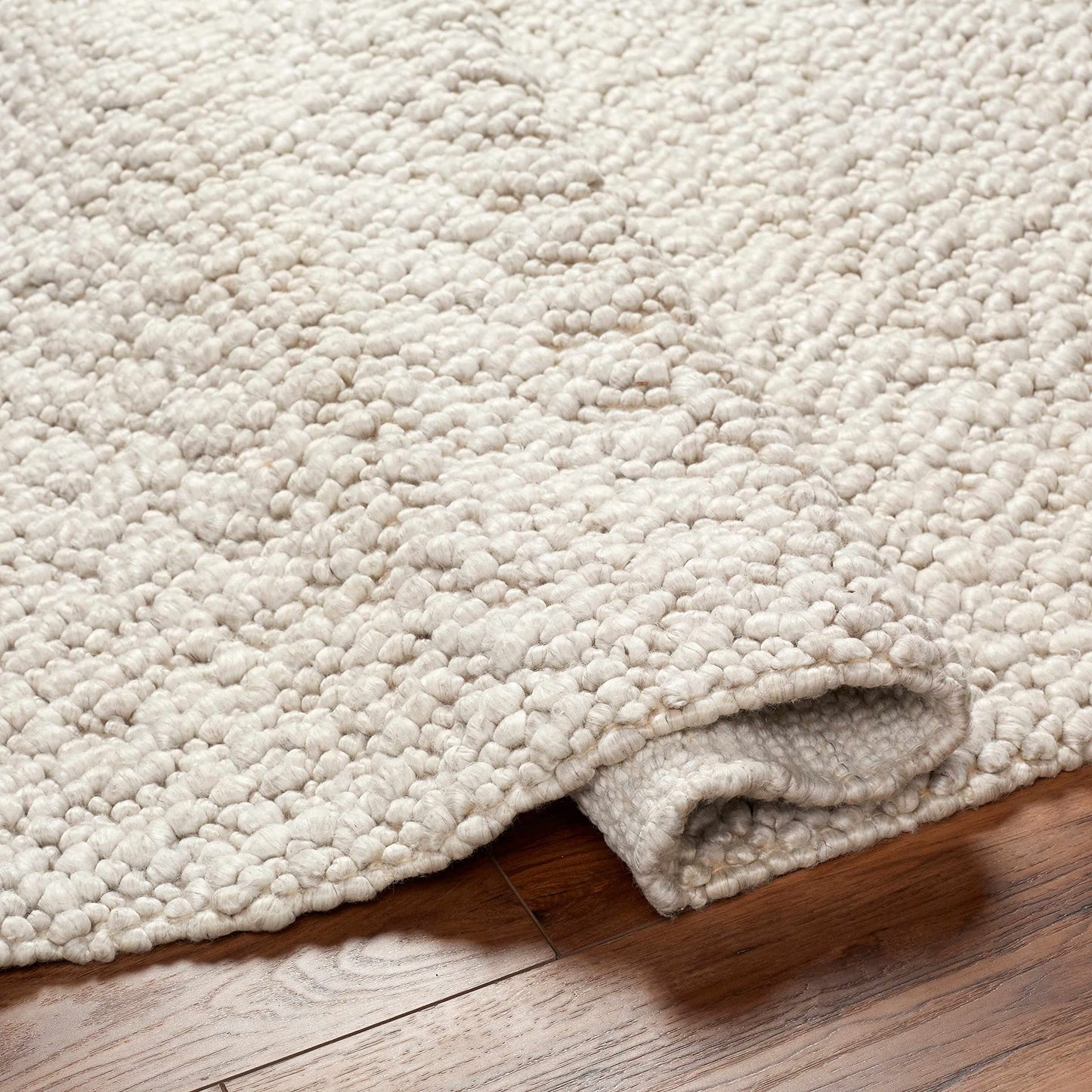 Hauteloom Oved Recycled Material Area Rug - Textured Plain Abstract - Contemporary Modern Minimalist Scandinavian Transitional - Light Gray, Nutmeg, Cloud Gray, Gray, Cream - 2' x 3'