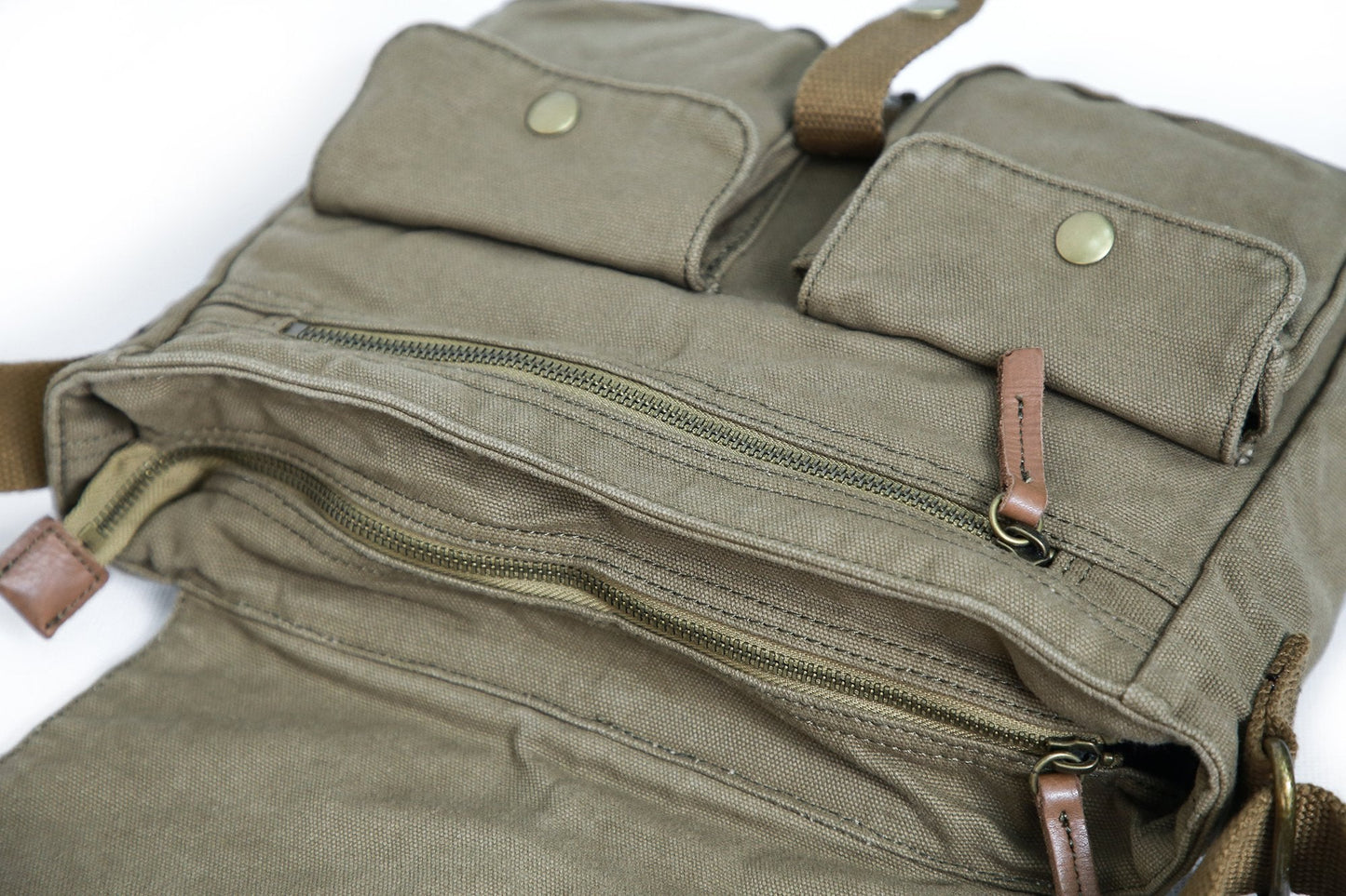 Gootium Canvas Messenger Bag - Vintage Crossbody Shoulder Bag Military Satchel