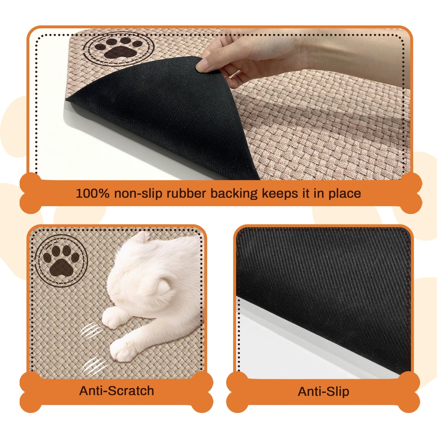 Pet Feeding Mat for Floors Waterproof Dog Mat for Food and Water Absorbent Quick Dry Non Slip mat for Cat Bowls