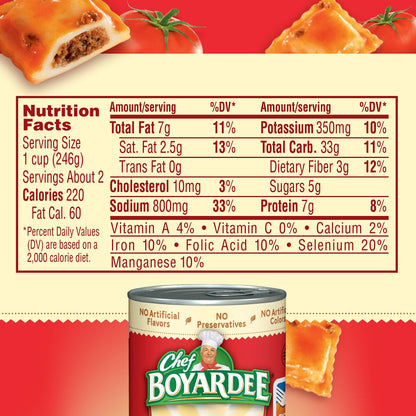 Chef Boyardee Beef Ravioli, 15 oz, 4 Pack