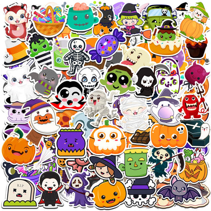 HSHFAMIIY Halloween Party Favors, Halloween Stickers, 100 PCS Non Repeating Vinyl Waterproof Stickers for Kids, Hall-oween Decorations Games Treats Classroom Crafts Gifts Party Supplies