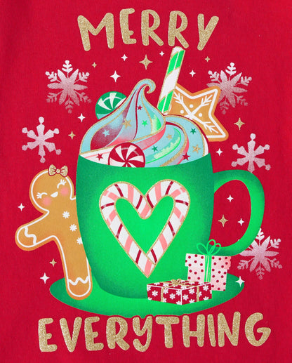 The Children's Place Baby-Girls and Toddler All Holidays Long Sleeve Graphic T-Shirts,Multipacks Christmas Tree/Merry 2-Pack 4T