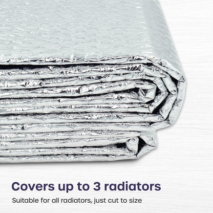 Radiator Foil 5m x 60cm - 1 Pack Folded Radiator Reflector Panels for Enhance Heat Efficiency - Energy Saving Insulation Foil and Radiator Heat Deflector for Home Heating with Adhesive Pads
