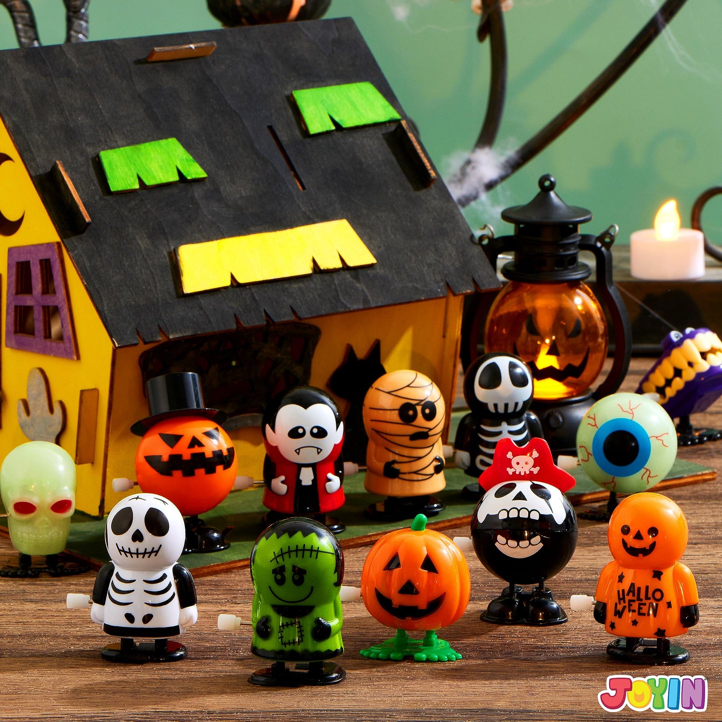 JOYIN 12 PCS Halloween Wind Up Toys for Kids Gifts, Wind Up Toys Bulk for Halloween Party Favors Goodie Bag Fillers, Student School Classroom Favors, Carnival Game Prizes