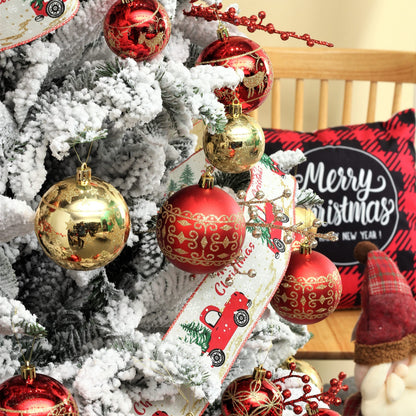 Christmas Ball Ornaments, 30 pcs 2.36" Shatterproof Baubles Set Red and Gold for Xmas Tree Decorations, Hanging Ornaments for Wedding Party