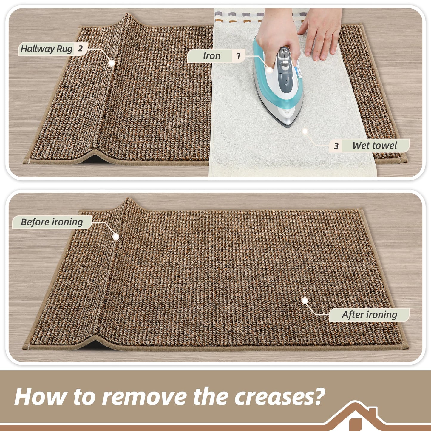 BEQHAUSE 2x3 Entryway Rug Indoor Door Mat Non-Slip Washable, Hallway Rugs Absorbent & Stain Resistant Hall Carpet Runner Rugs for Entryway, Front Door Floor Mats Laundry Room Rugs for Entry, Taupe