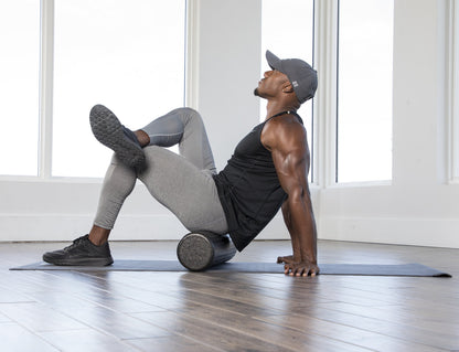 Day 1 Fitness High Density Muscle Foam Rollers - Sports Massage Rollers for Stretching, Physical Therapy, Deep Tissue, Myofascial Release - Ideal for Exercise and Pain Relief - Speckled Blue, 12”