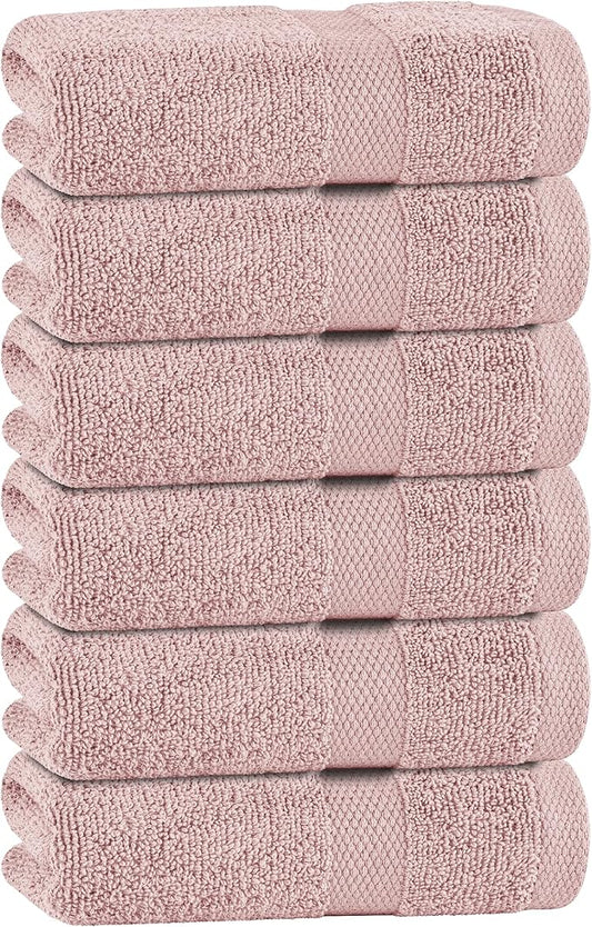 White Classic Pink Hand Towels for Bathroom Cotton Hand Towel Bulk for Gym