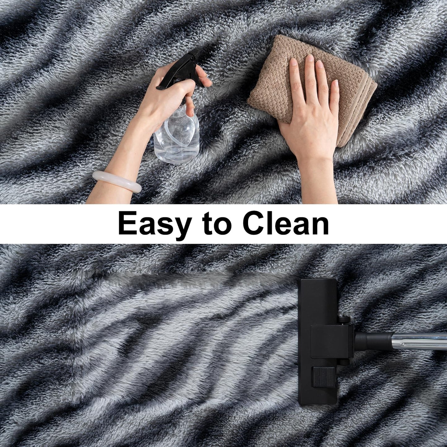 Ailyei Soft Shag Rugs for Bedroom, 4x6 Zebra Black White Fluffy Shaggy Rugs for Living Room Nursery, Luxury Modern Plush Carpet Girls Kids Room Dorm Indoor Home Decor, Upgrade Non-Slip