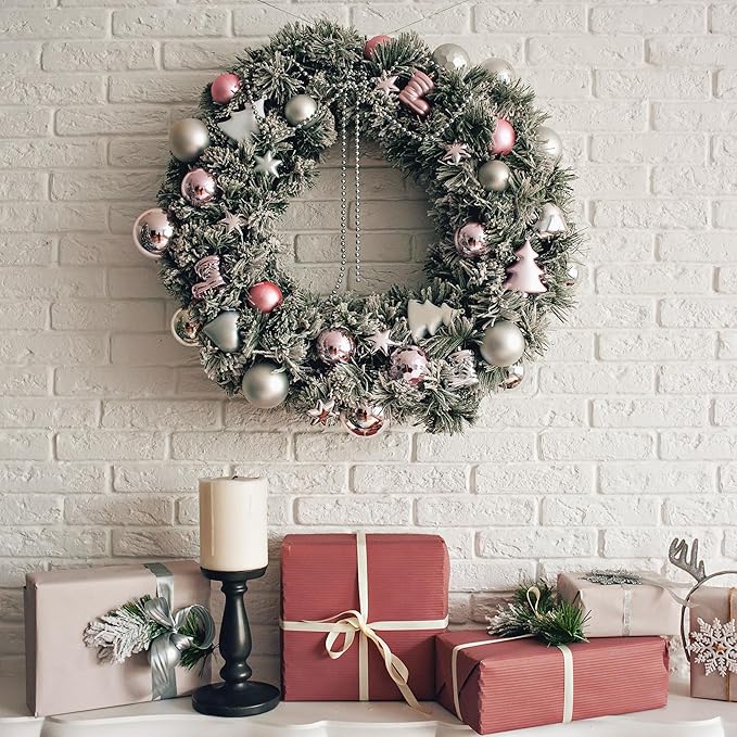 Fovths 24 Pieces Metal Christmas Wire Wreath Frame 18 Inch Green Wreath Ring with Floral Wire Form Front Door Garland Frame for Christmas Wedding Home DIY Crafts Supplies