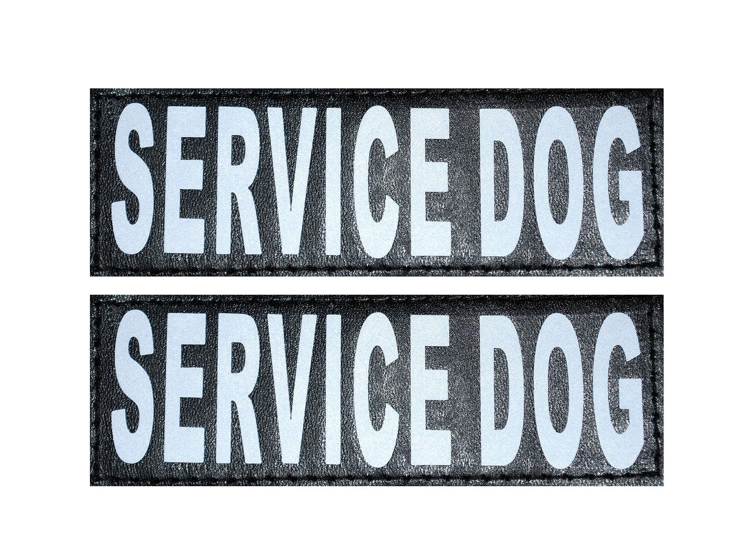 Doggie Stylz Set of 2 Reflective Service Dog Removable Patches with Hook Backing for Working Dog Harnesses & Vests. Durable and Interchangeable - (Large 6" X 2")