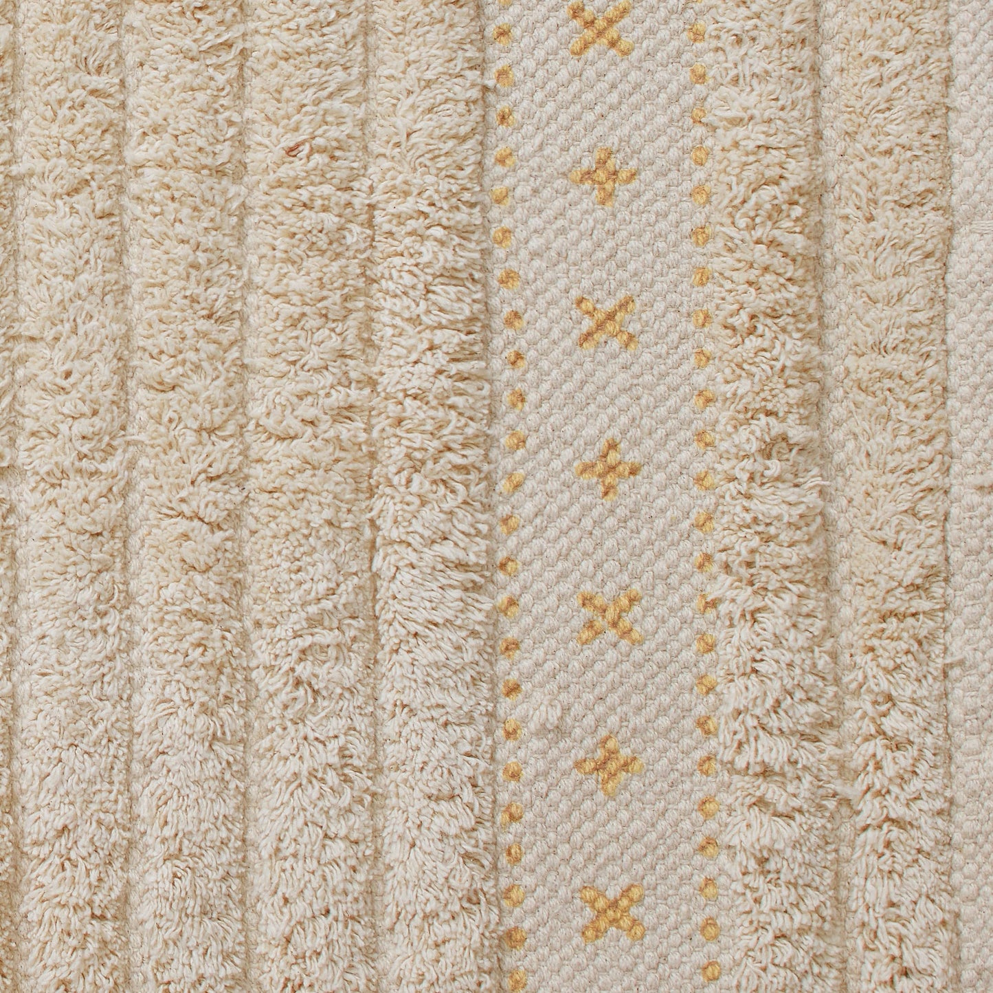 Lucky Brand Overtufted Cotton Fringe Bath Rug with Tassels, 20"x68", Yellow Ochre