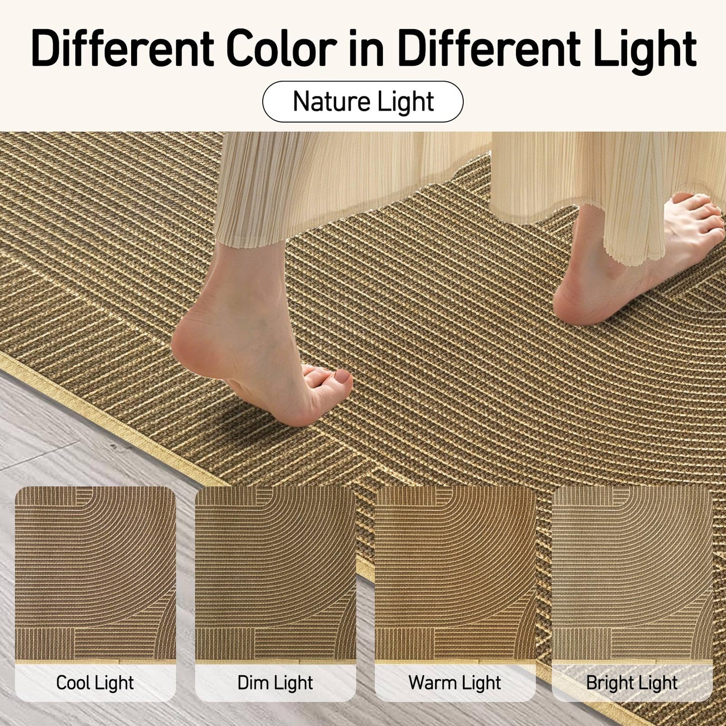 HAPACE Kitchen Mat Set of 2 PCS, Anti Fatigue Kitchen Floor Mat, Kitchen Runner Cushioned Non Slip for Kichen, Office, Balcony, Yellow, 17" x 30"+17" x 47"