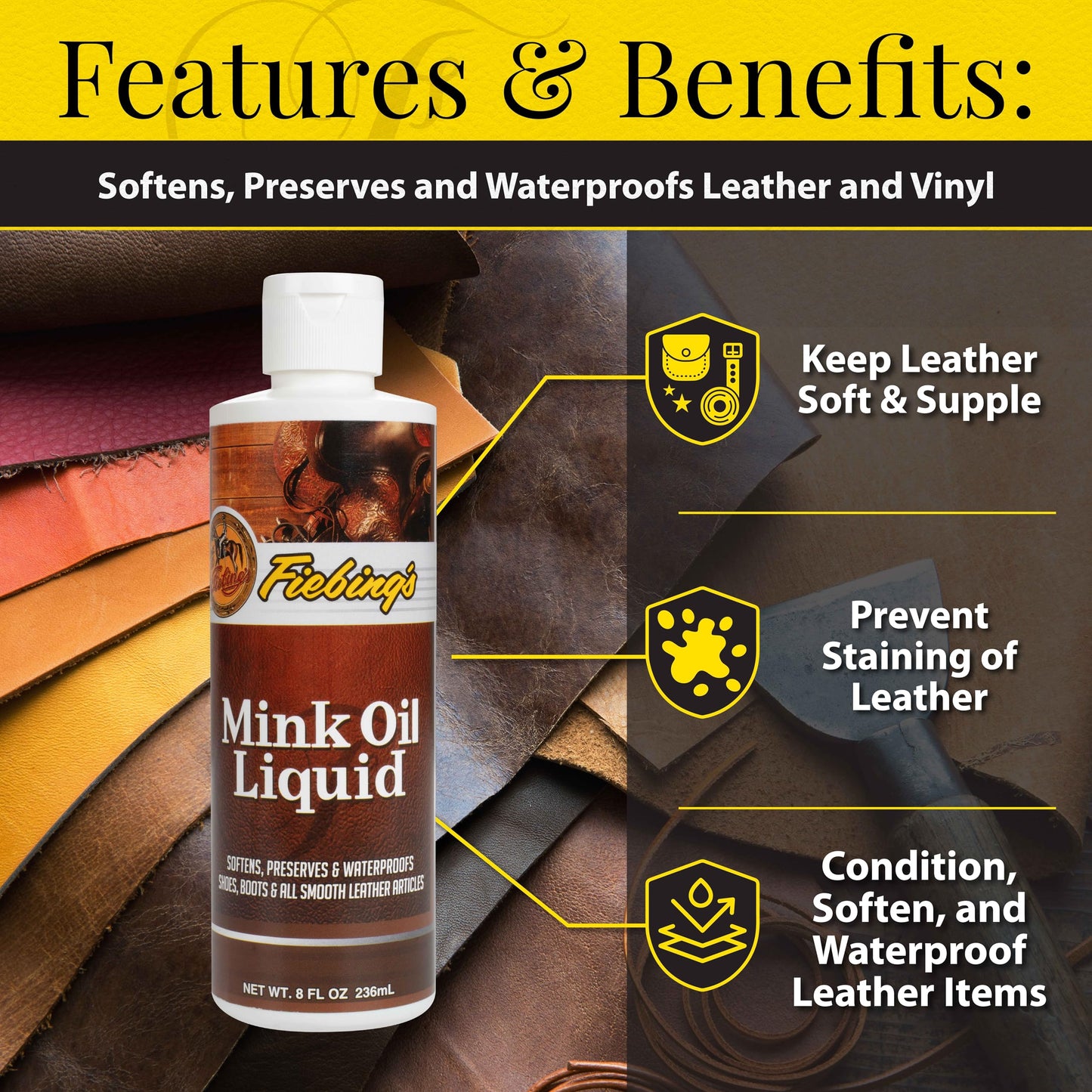 Fiebing's Mink Oil Liquid, 8 oz