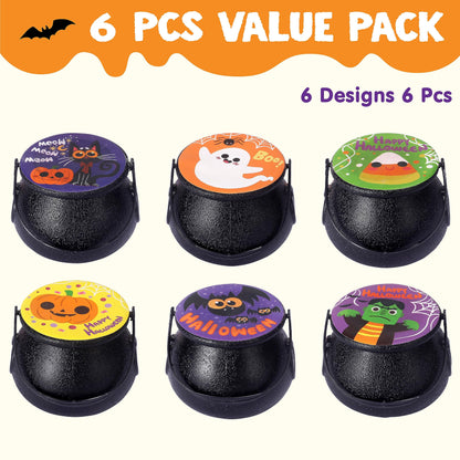 JOYIN Halloween Witch Cauldron Themed Bath Bomb with Mochi Squishy Toy, 6 Packs Bubble Kids Bath Bombs with Surprise Toy Inside, Trick or Treating, Halloween Party Favors Supplies, Goodie Bag Stuffers