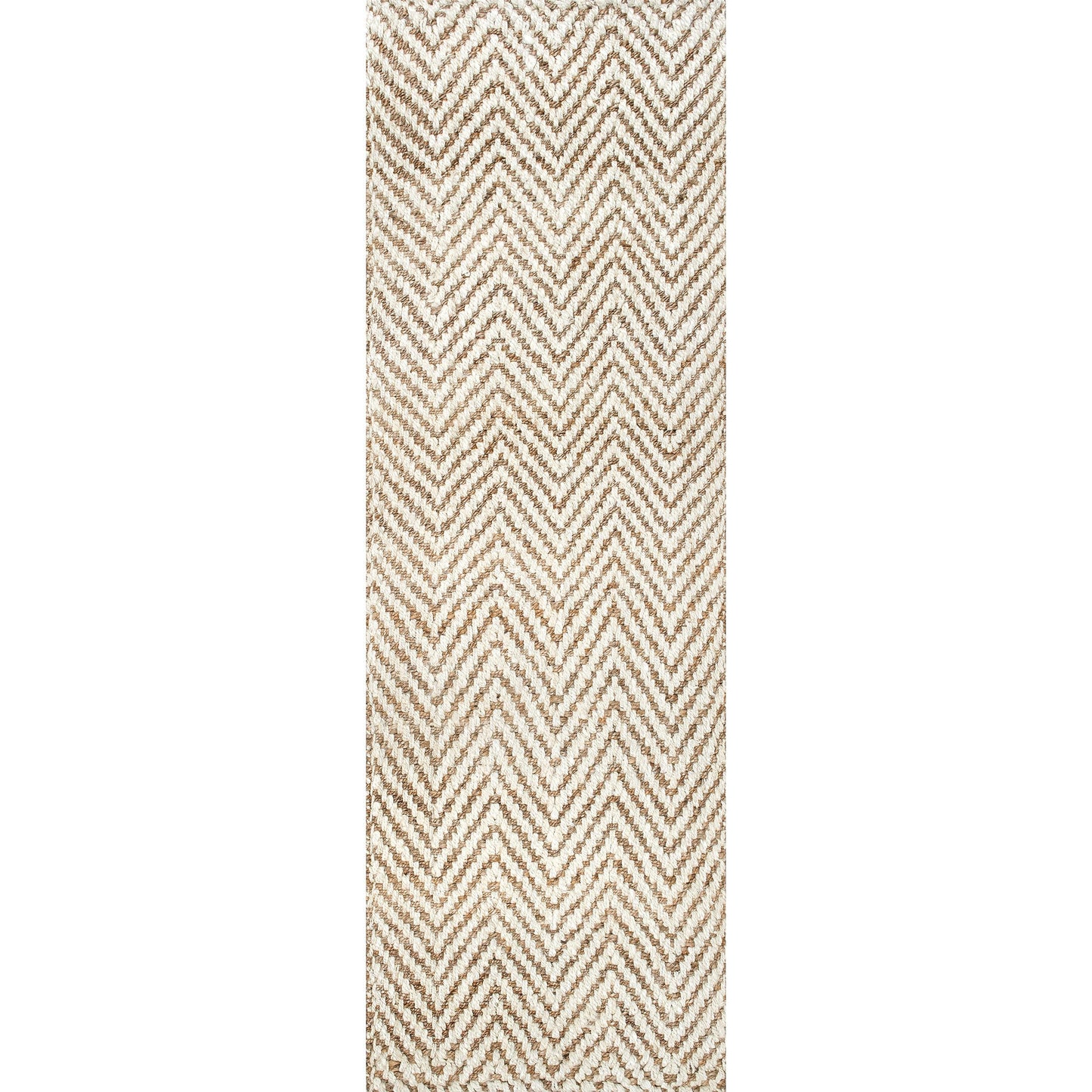 Nuloom Vania Off-White/Blue, 2'6" x 6', Hand Woven, Striped, Jute, Soft and Textured, High Traffic, Stain Resistant, Easy Clean, Durable Runner for Bedroom, Living Room, Dining, Den, Foyer, Entryway