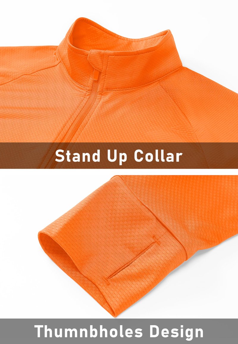 MAGCOMSEN Women's Long Sleeve Jackets Full Zip Lightweight UV Protection Hiking Shirts Athletic Jacket with Pockets Orange XL