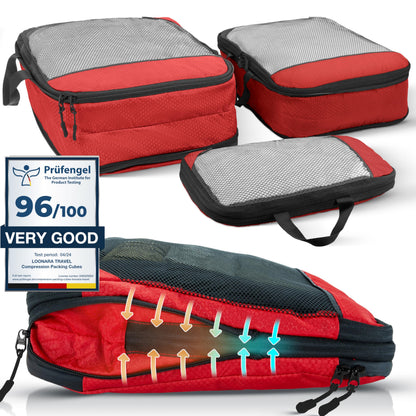 Cruise Essentials Packing Cubes - Organiser Bags for Travel - Compression Set for Suitcases