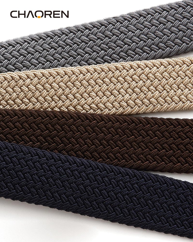 CHAOREN Stretch Belt Men 2 Pack - 1 3/8" Braided Golf Belts For Men - Casual Elastic For Pants and Jeans
