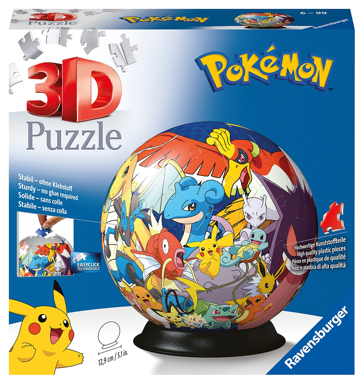 Ravensburger Pokemon 3D Jigsaw Puzzle Ball for Kids Age 6 Years Up - 72 Pieces - No Glue Required for Boys and Girls